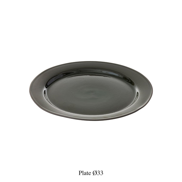 Glazed Stoneware Forest Green Dinner Plate
