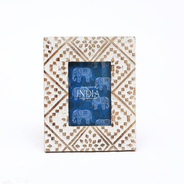 Carved Mango Wood Photo Frame