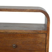 Curved Mango Wood 2-Drawer Nightstand