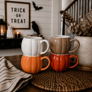 Pumpkin-Shaped Ceramic Coffee Mug