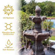 Four-Tier Faux Stone Outdoor Fountain