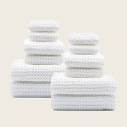 Waffle-Weave Cotton Bath Towel Set