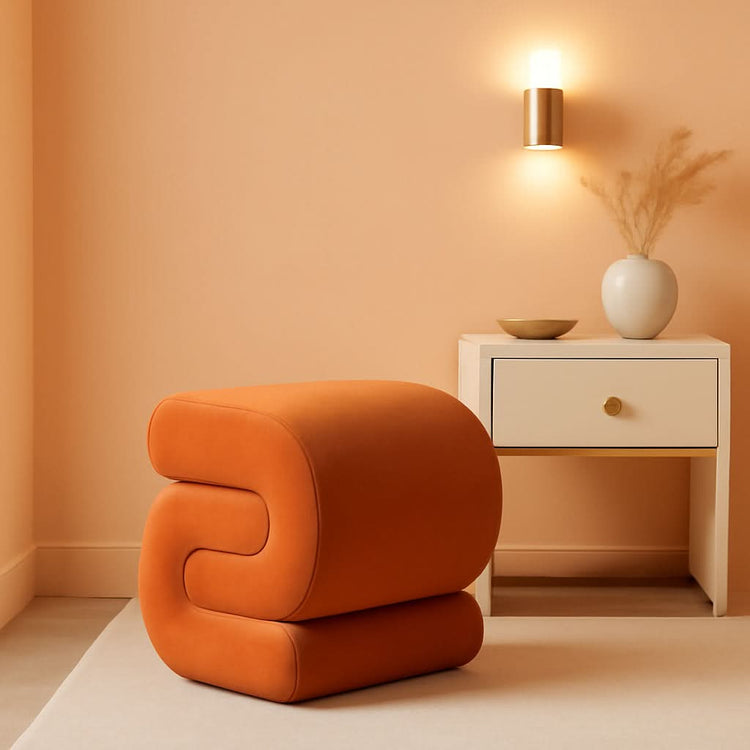 Velvet S-Curve Upholstered Ottoman – ottoman | Roost & Roam