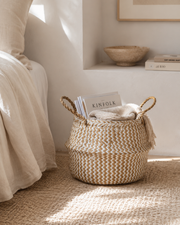Chevron Seagrass Storage Basket