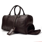 Pebbled Leather Weekender Duffel Bag