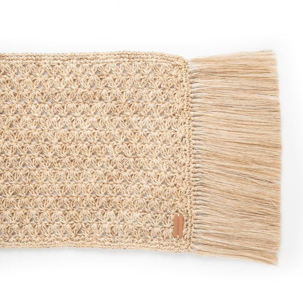 Handwoven Crochet Fringe Table Runner