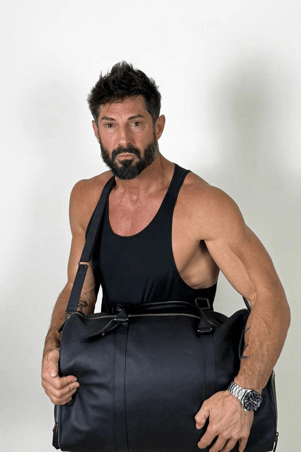 Full-Grain Leather Weekender Duffle Bag