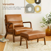 Faux Leather Padded Ottoman Footrest – ottoman (view 3) | Roost & Roam