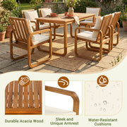 Acacia Wood Outdoor Dining Set