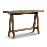 Reclaimed Elm Trestle Console Table — packaging and unboxing view