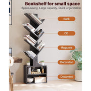 Tree-Form Six-Tier Wood-Grain Bookcase – book case (view 3) | Roost & Roam