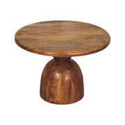 Sculpted Mango Wood Pedestal Coffee Table
