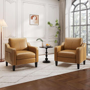 PU Leather Mid-Century Accent Chair