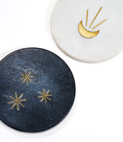 Moon Phase Marble Coaster Set