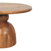 Sculpted Mango Wood Pedestal Coffee Table