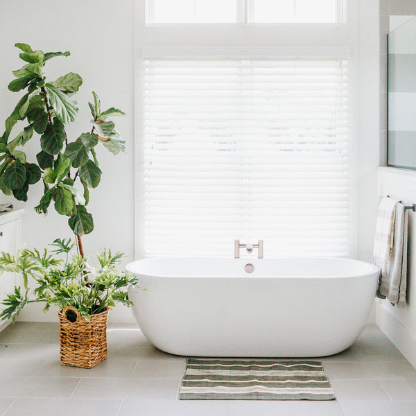 Hand-Woven Stripe Cotton Bath Mat