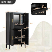 Fluted MDF Wine Display Cabinet