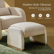Ribbed Corduroy Upholstered Ottoman – ottoman (view 6) | Roost & Roam