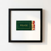 Matchbook Still Life Framed Print — Still-life matchbook print in a wood-grain frame, three sizes available