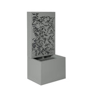 Leaf Cutout Metal Outdoor Water Fountain — detail of finish and surface variation