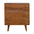 Curved Chestnut Mango Wood Dresser