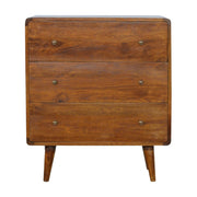 Curved Chestnut Mango Wood Dresser