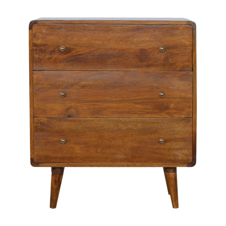 Curved Chestnut Mango Wood Dresser