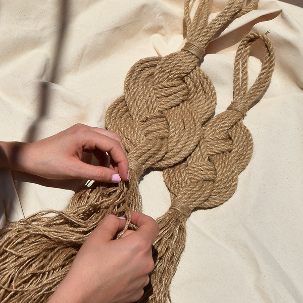 Knotted Jute Fiber Wall Hanging