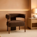 Velvet Barrel-Back Accent Chair – in dark brown | Roost & Roam