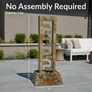 Stacked Slate Tiered Floor Fountain