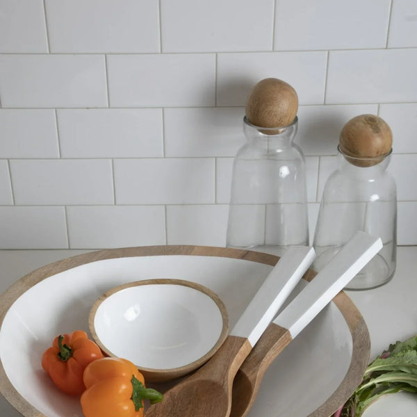 Clear Glass Decanter Mango Wood Stopper