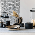 Ridged Wood-Finish Storage Box with Lid