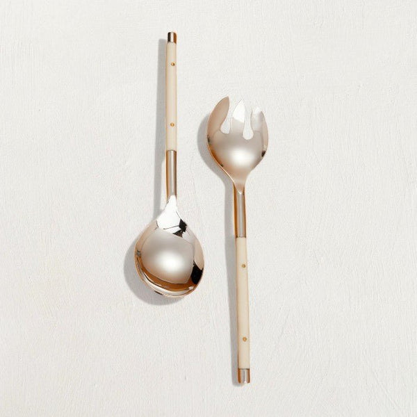 Ivory Inlay Stainless Serving Utensil Set