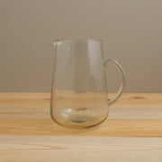 Ruffled Rim Hand-Blown Glass Pitcher