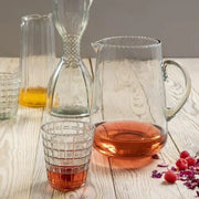 Ruffled Rim Hand-Blown Glass Pitcher