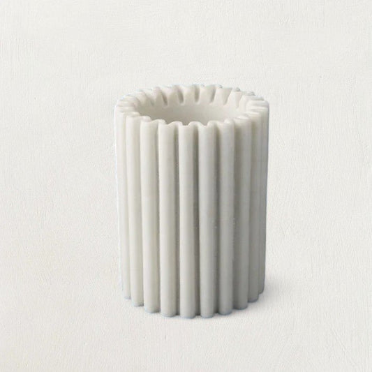 Fluted White Marble Bottle Holder