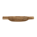 Paulownia Wood Handled Catch Tray — Hand-tooled paulownia catch tray with curved basin and dual handles