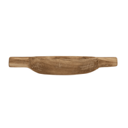 Paulownia Wood Handled Catch Tray — Hand-tooled paulownia catch tray with curved basin and dual handles