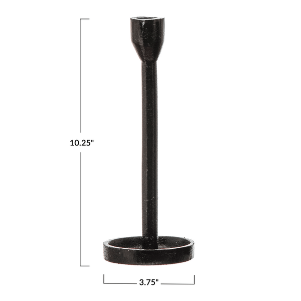 Matte Cast Iron Taper Holder — alternate view or variant option