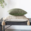Pintuck Linen-Blend Pillow Cover