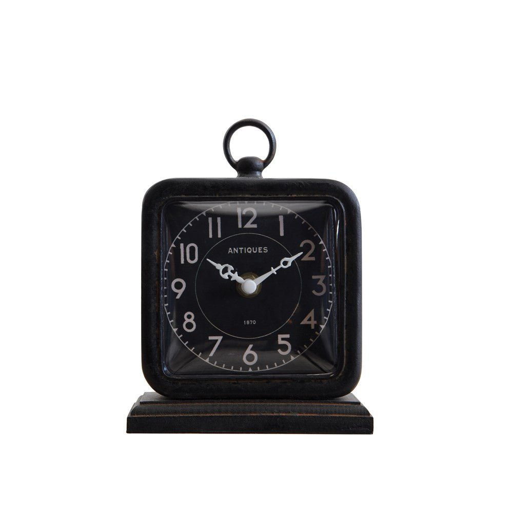 A clock that looks like it arrived from somewhere else