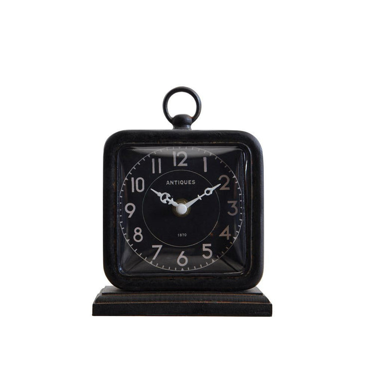 Distressed Metal Mantel Clock