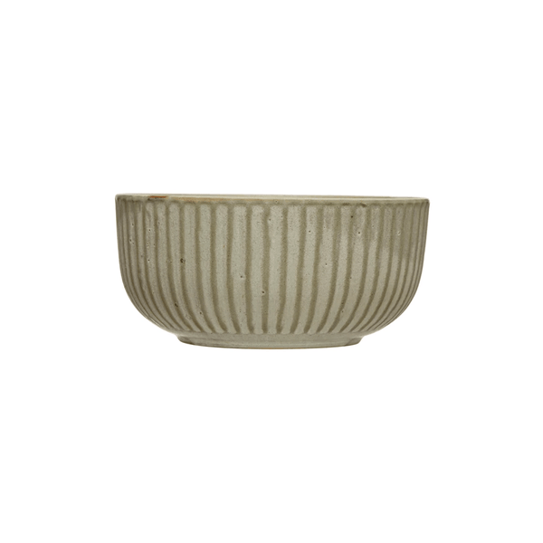 Pleated Stoneware Serving Bowl