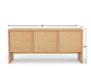 Oak Veneer Three-Door Sideboard