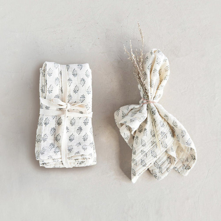 Floral Print Cotton Napkin Set