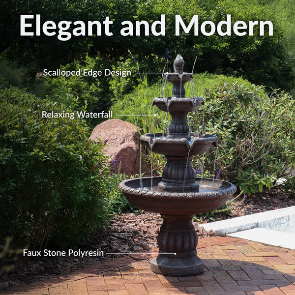 Four-Tier Faux Stone Outdoor Fountain