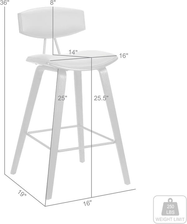 Faux Leather Walnut Counter Bar Stool
