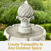 Two-Tier Solar Outdoor Water Fountain