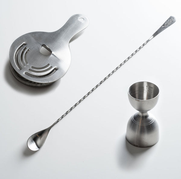 Brushed Stainless Barware Tool Set
