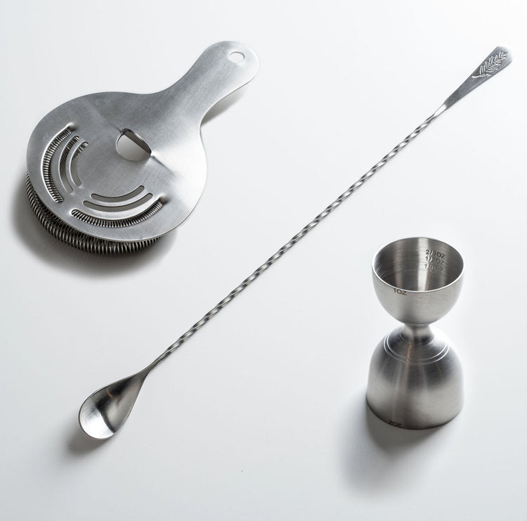 Brushed Stainless Barware Tool Set